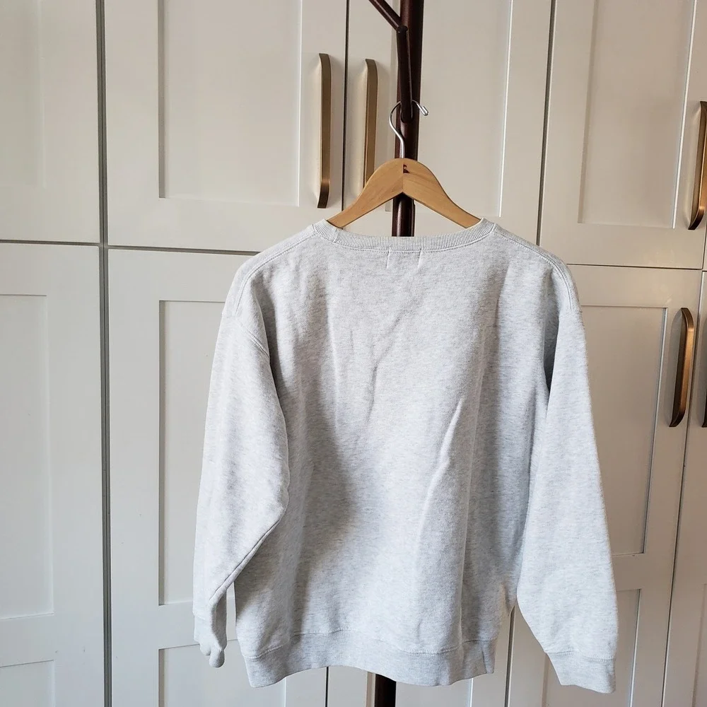 Vintage GAP Sweater Mens XXL Gray Athletic Classic Crewneck Spell Out Logo Korea